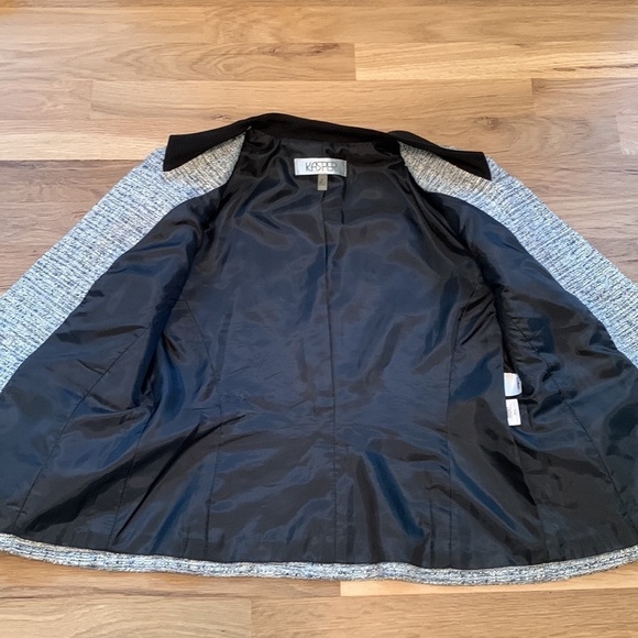KASPER Cropped 3/4 Sleeve Tweed Jacket Blue White & Black Women’s 2P - Picture 9 of 16